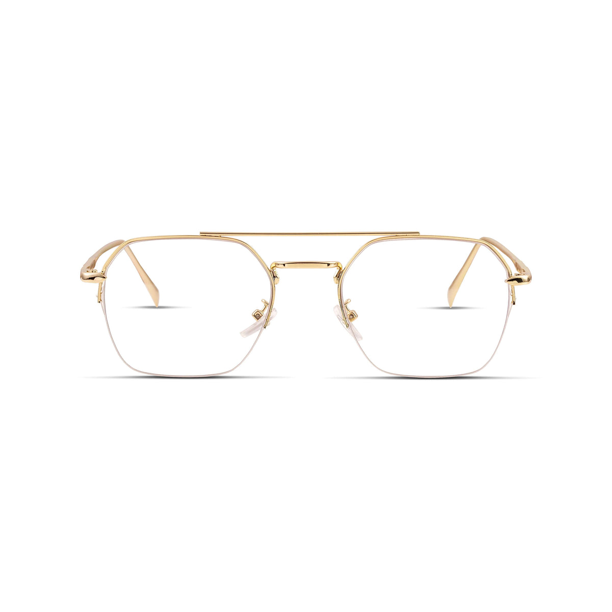 Γυαλιά blue light Aviator για υπολογιστή σε χρυσό χρώμα με μεταλλικό σκελετό.