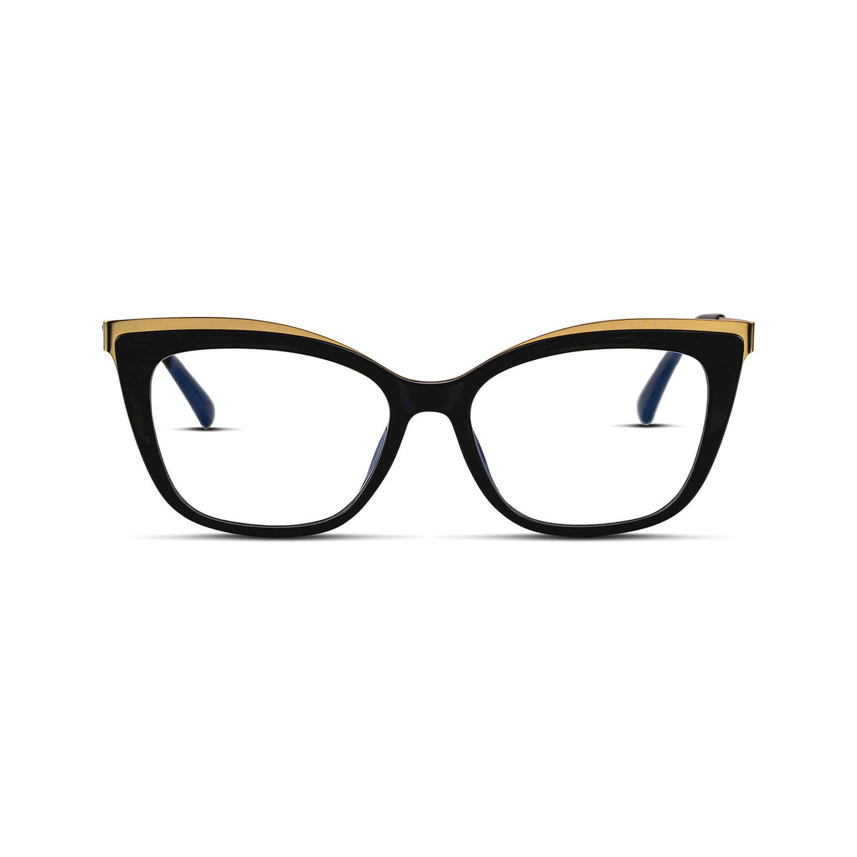 Cat Eye γυαλιά blue light για υπολογιστή σε μαύρο χρώμα με μεταλλικό σκελετό.