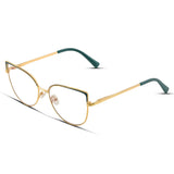 Γυαλιά Blue Light Marilyn Emerald Gold με μεταλλικό σκελετό και cat eye σχήμα σε πράσινο και χρυσό χρώμα.