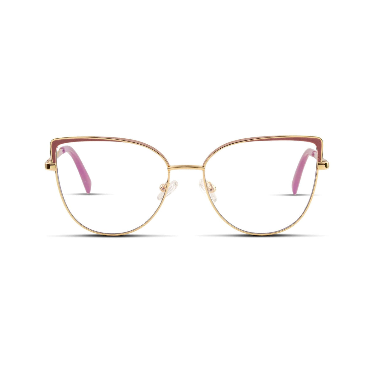 Γυαλιά Blue Light Marilyn Sunset Blush με μεταλλικό σκελετό και cat eye σχήμα σε ροζ-χρυσή απόχρωση.