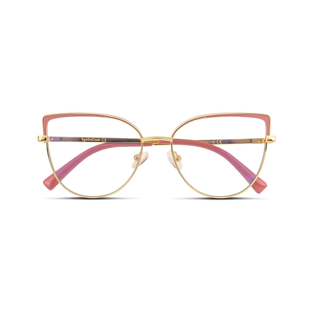 Γυαλιά Blue Light Marilyn Sunset Blush με μεταλλικό σκελετό και cat eye σχήμα σε ροζ-χρυσή απόχρωση.