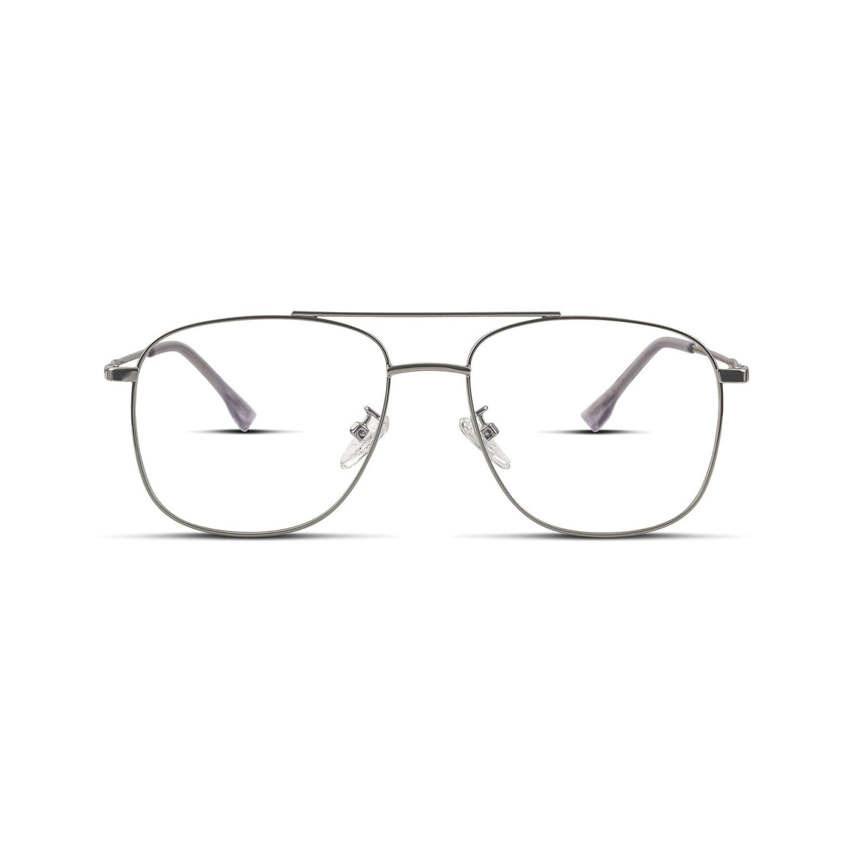 Aviator γυαλιά blue light για υπολογιστή σε ασημί χρώμα με μεταλλικό σκελετό και γέφυρα. 
